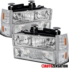 Fit 1994-1998 Chevy Silverado C/K C10 Suburban Headlights+Bumper+Corner Signal