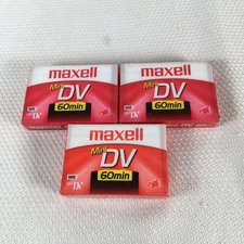 (3) Maxell Mini DV 60 Minute Digital Video Cassette DVM60SE New Sealed