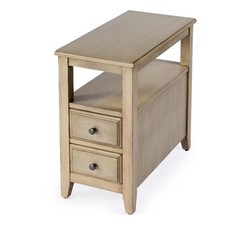 Butler Specialty Company Marcus Wood Side Table With Storage In Tan/Beige