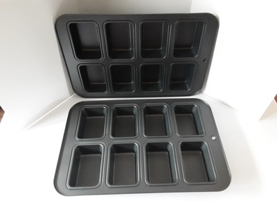 VGC Mini Loaf Metal Steel Non-Stick Baking Pans 8 Loaves Each Lot of 2 Unbranded