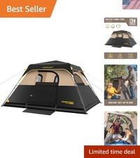6-Person Instant Cabin Tent with Rainfly  Mesh Windows, Waterproof