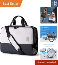 Sleek Grey 15.6 Inch Laptop Briefcase - Ultimate Protection for Professionals