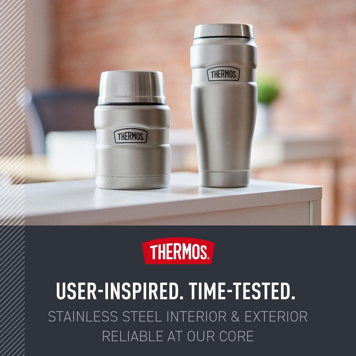 THERMOS Stainless King Vacuum-Insulated Food Jar with Spoon, 16