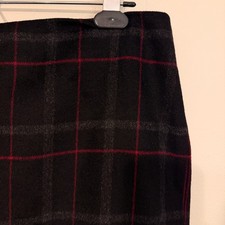 2000s Talbots Wool Blend Plaid Lined Skirt, Size 10/12, Excellent Condition