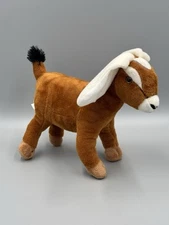Standing Nubian Goat Plush Posable Legs 11” Long Realistic Stuffed Animal Fiesta