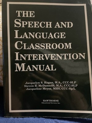 Hawthorne Speech & Language Classroom Intervention Manual 1990 Paperback 205 pg