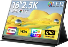 16" 2.5K QLED Portable Monitor 2560x1600 HDR FreeSync USB-C HDMI New Sealed