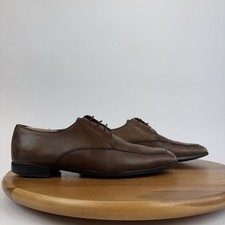 Mens Prada Milano Brown Leather Apron Toe Dress Shoes Brogue Oxfords Size US 8 D