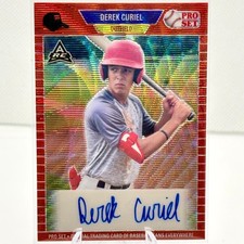 2021 Leaf Pro Set Derek Curiel #PA-DC1 Red Wave Autograph