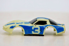 Tyco 3 Blue NiteGlow HO Slot Car Body Narrow Chassis Vintage