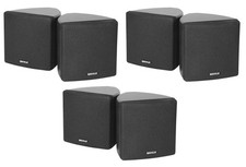  6 Rockville Cube 3.5" 30w RMS Black Home Theater Wall Speakers Swivel Brackets