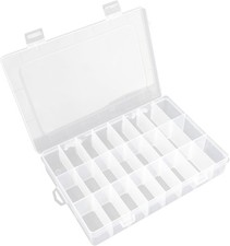 OALCQ 24-Grid Clear Plastic Organizer Box with Dividers for Jewelry  Crafts