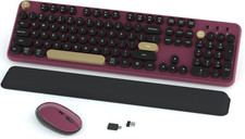 Wireless Keyboard and Mouse Combos, Retro Keyboard and Mouse Wireless Full Size,