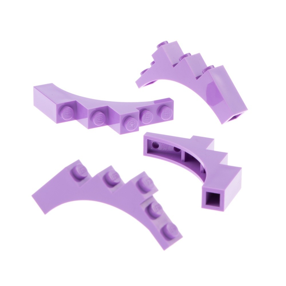 4x Lego Arch Brick Quarter Arch 1x5x4 Medium Lavender Round Bridge 2339 76768