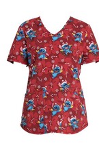 NWT-Scrubstar Stitch Candy Cane Scrub Top, Size 3XL