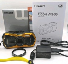 Mint RICOH WG-50 Orange 16MP Waterproof Camera w/ Macro Ring Adapter Japan