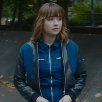 Ruby Stokes Lockwood & Co. Lucy Carlyle Black and Blue Wool/Leather Jacket