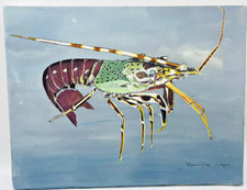 Aquarelle signée Leynia de la Jarrige 'La Langouste'