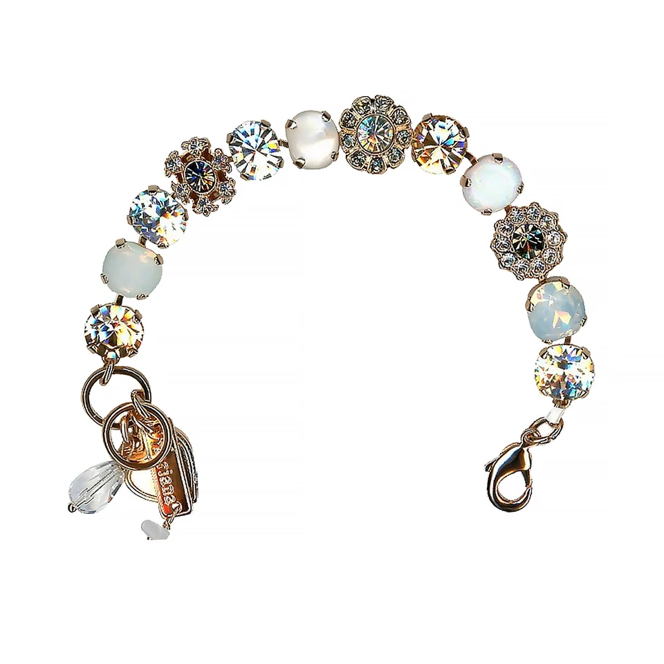 Pulsera de Mariana Mujer Atractiva Concha Blanca Mineral y Ópalo Swarovski Cry... Foto 2 de 4