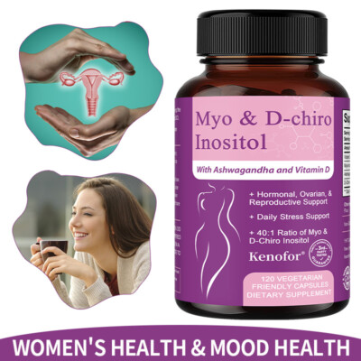 Myo-Inositol-Ergänzung für PCOS mit Ashwagandh und Vitamin D-Kapseln