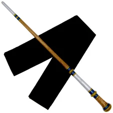 15" Hand Turned Classic Witches Teak Wood Magic Wand Witch Wicca w/ Velvet Bag