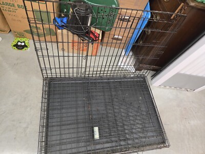 MidWest Homes Pets Life Stages LS-1648DD Double Door Folding Crate - Black