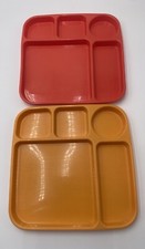 Nordicware Plastic Divided Party Trays Snack Plates Set of 2 Camping