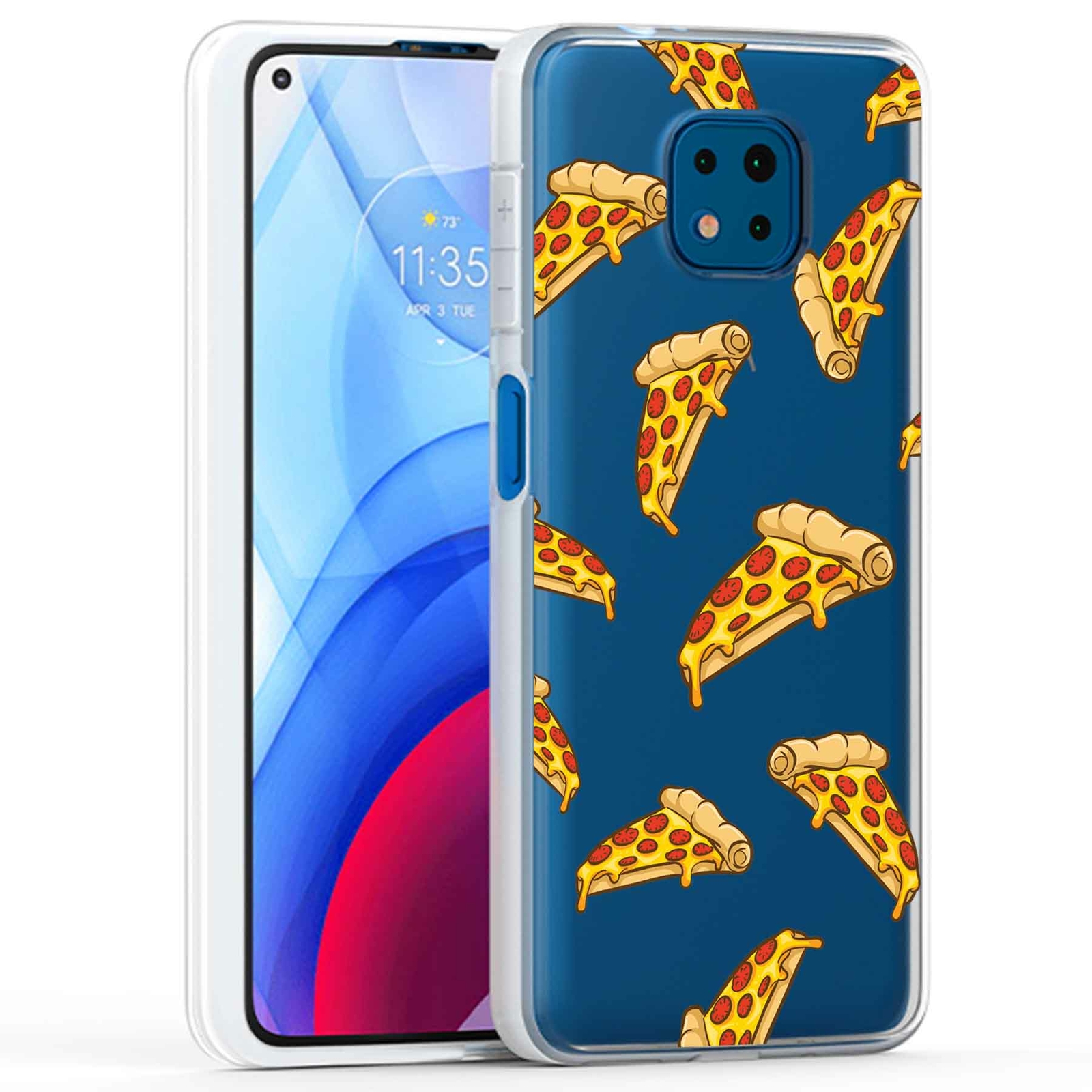 Phone Case Cover for Motorola Moto G Power 2021,Yummy Pizzas Print, USA