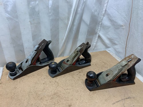 3 Pack Millers Falls & Stanley Handyman No 5 Antique Hand Planer Plane 10" USA