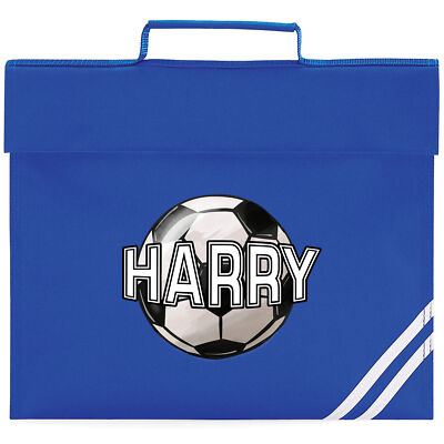 Personalisierte Fußball Büchertasche Tasche Schulanfang Junge Wunschname Footie Fans...
