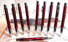 Lot of 10 TERZETTI "FOURSOME" RED Metal BRASS BODY Ballpoint Pen-CLOSEOUT
