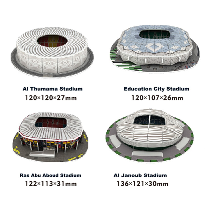 ワールドカップサッカー　ジオラマ 2022 Qatar FIFA World Cup - 195Pcs 3D Jigsaw Puzzle 8 in 1 Soccer