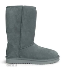 Koolaburra by UGG Koola Tall Stone Grey Suede Fur Boots Womens Size 9 WIDE -NIB-