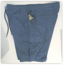 Goodfellow  Co Men's CARGO shorts 6 pockets 8  Inseam BLUE Relaxed elastic tie