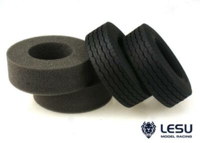 1Pair LESU Model Part Rubber Tires D for 1/14 Tamiye RC Tractor Truck DIY Car