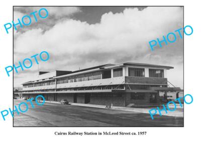 OLD 6 x 4 PHOTO QLD CAIRNS RAILWAY STATION c1957