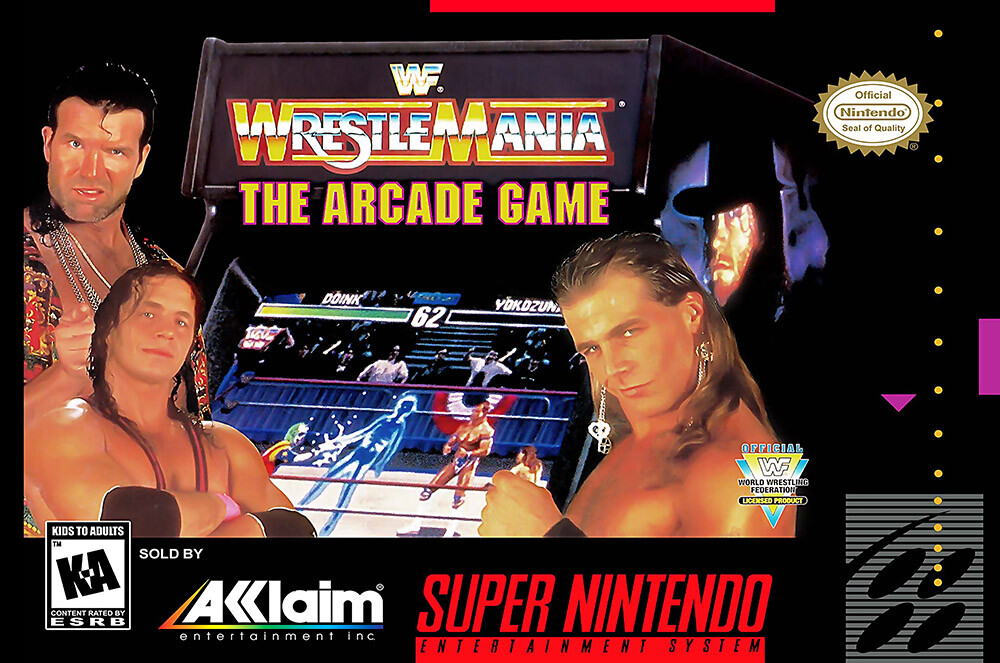 WWF WrestleMania The Arcade Game SNES BOX ART Premium POSTER MADE IN USA-  SNE179
