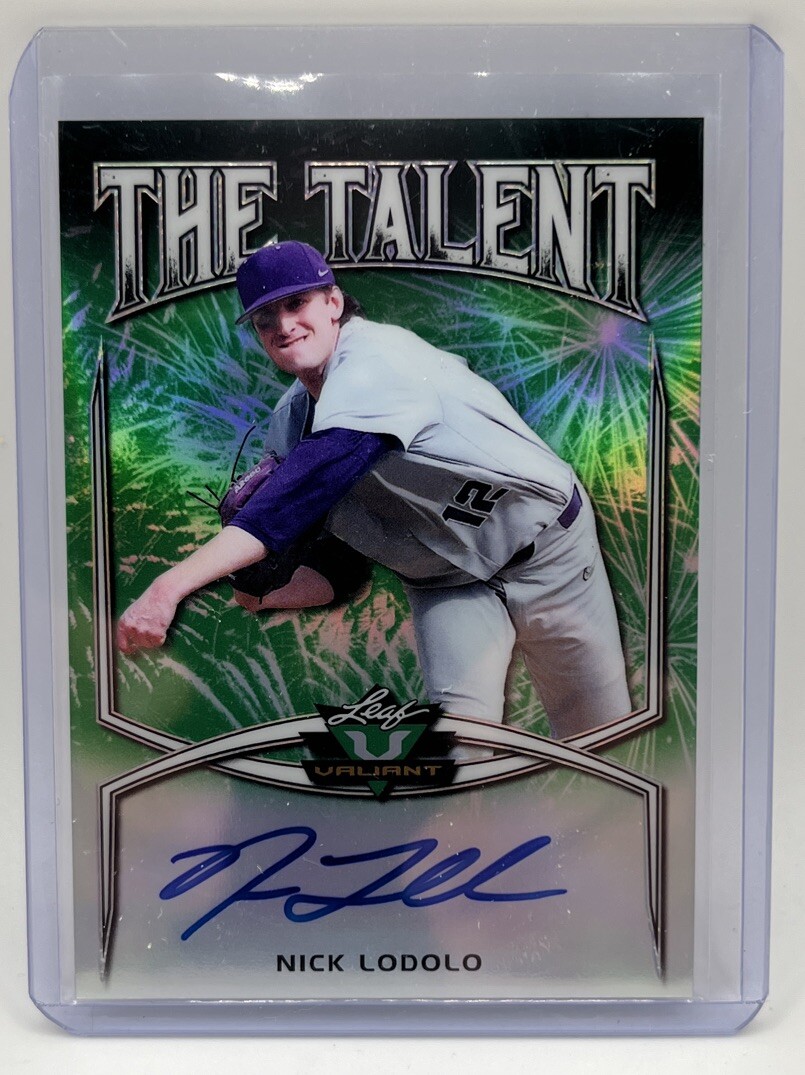 2019 Leaf Valiant NICK LODOLO Rookie Green Prismatic ON-CARD 