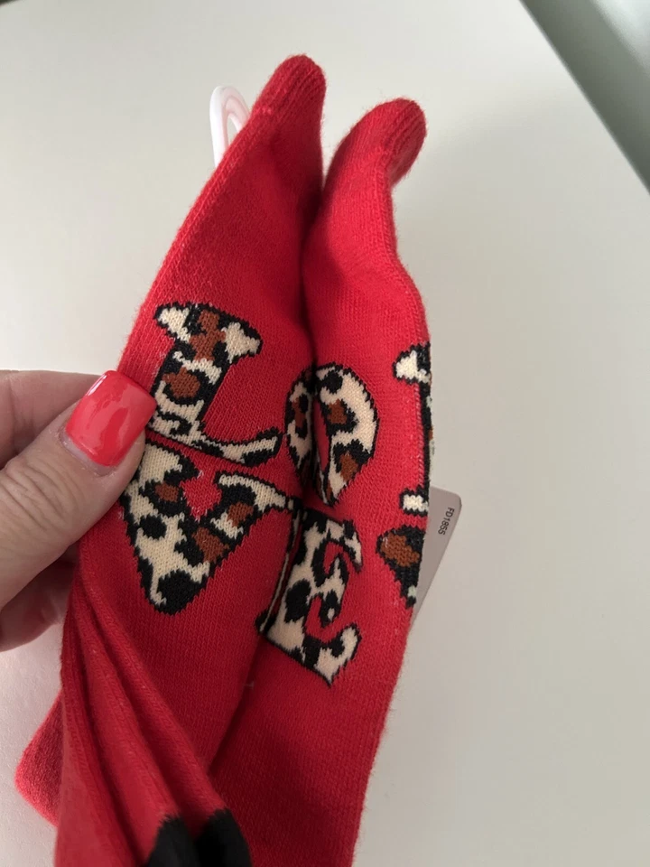 Calcetines de leopardo "LOVE", para mujer, nuevos con etiquetas Foto 2 de 3
