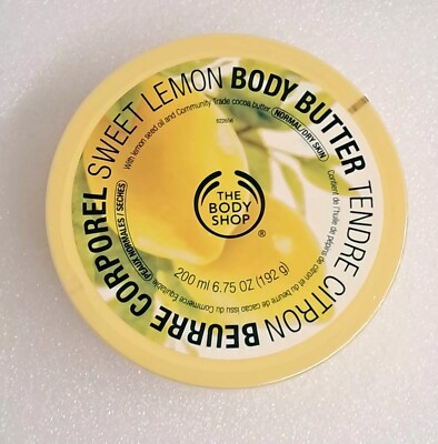 THE BODY SHOP Sweet Lemon Body Butter Cream Soften Body 6.75oz 200ml RARE NeW