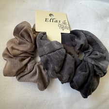 Women Hair Accessories 2 Scrunchies Ponytail Black Brown Ombr  Brand New