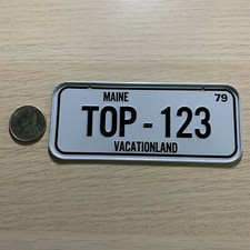 1979 Maine TOP-123 Mini Bicycle Cereal Premium License Plate LP184