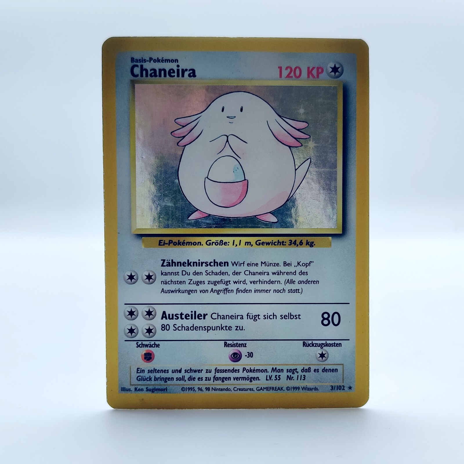 German Base Set Holo Rare Chaneira 3/102 Pokemon Card