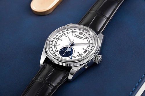 Seagull Sugess ST2108 White Automatic Moon Phase Sapphire Display Hi Beat 1963 - Picture 9 of 13