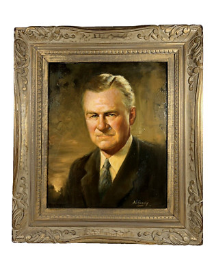 LOWELL THOMAS BROADCASTING PIONEER NBC CBS/ GENE ANTHONY PORTRAIT OIL PAINTING