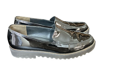 PAUL GREEN Black Patent Leather Lug Sole Loafers US Size 9.5 Y2K