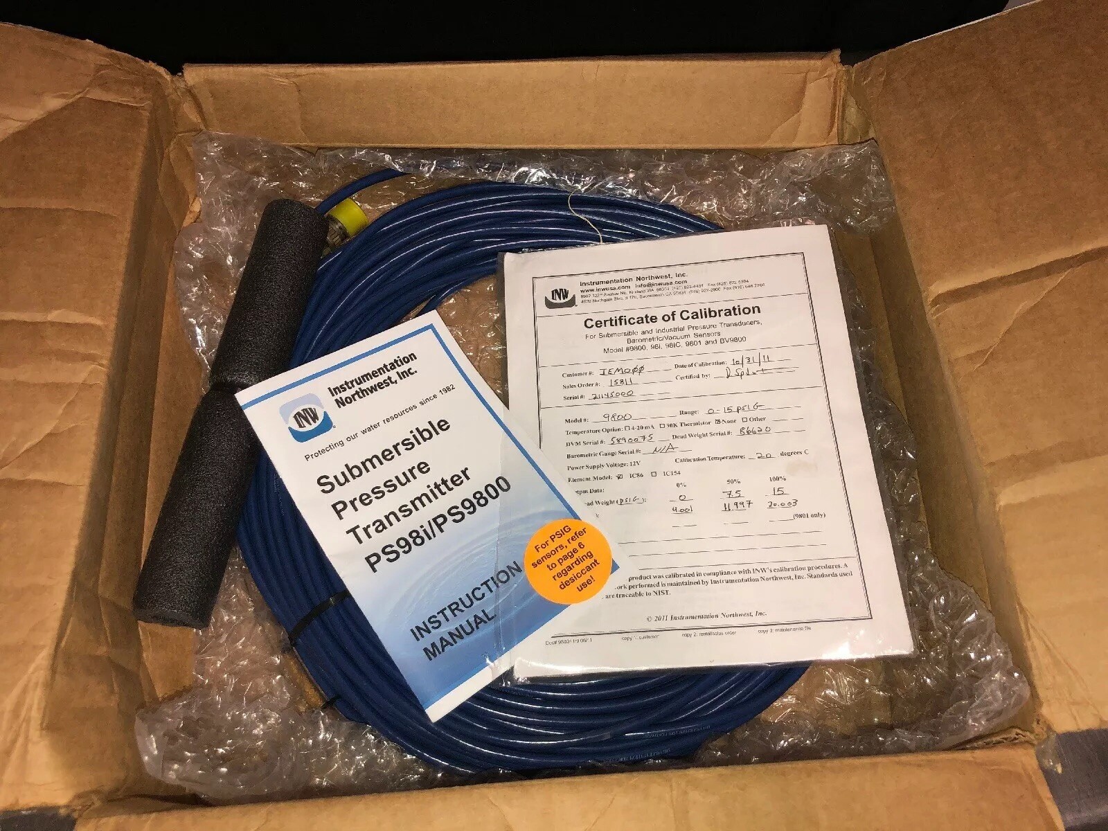 Instrumentation Northwest Inc Submersible Pressure Transmitter PS98i