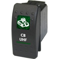 Rocker Switch 591g2 12v Cb Uhf On Off On Green Universal 20a Dpst Rocker Switch 591g2 12v Cb Uhf On Off On Green Universal 20a Dpst