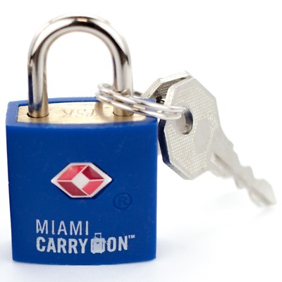 Miami CarryOn TSA Approved Padlock, TSA Keyed Luggage Lock, TSA Lock, Dark Blue