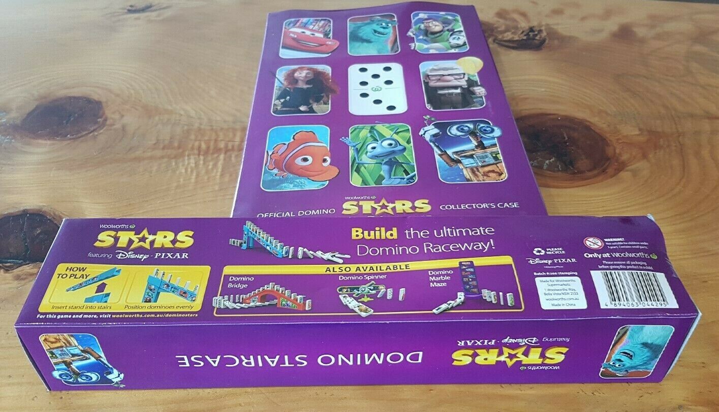 WOOLWORTHS DISNEY DOMINO PIXAR STARS COMPLETE SET IN COLLECTORS CASE